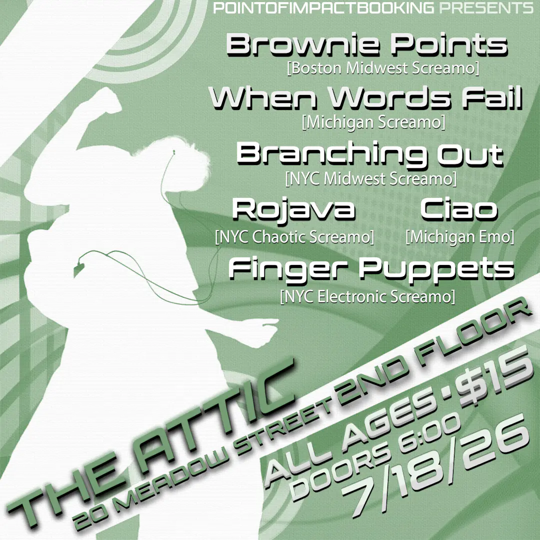 Brownie Points, When Words Fail, Branching Out, Rojava, Ciao, Finger Puppets event image