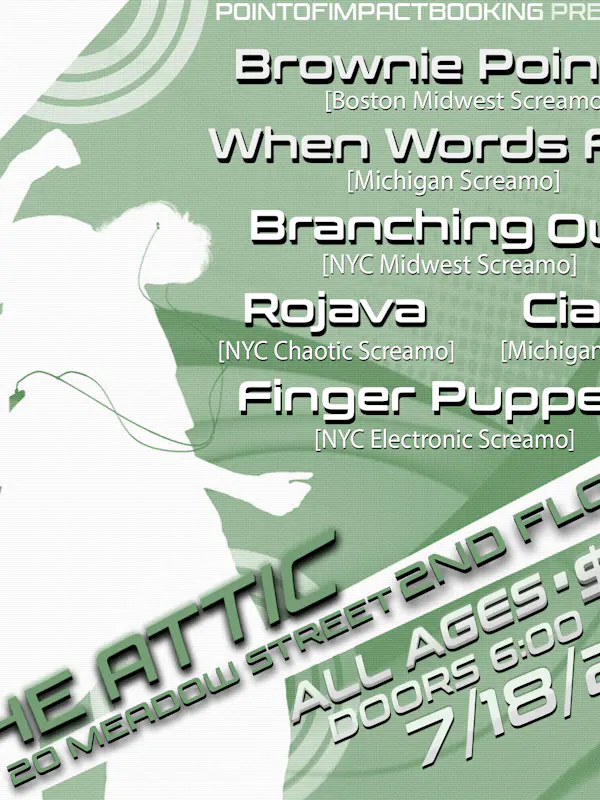 Brownie Points, When Words Fail, Branching Out, Rojava, Ciao, Finger Puppets