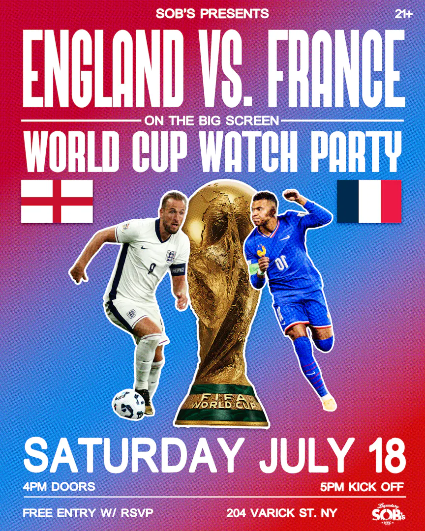 World Cup Watch Party: FRANCE vs ENGLAND (THIRD PLACE) event image