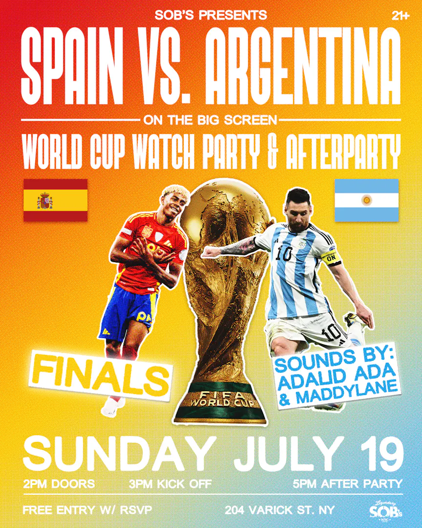 World Cup Watch Party: ARGENTINA vs SPAIN (FINALS) + AFTER PARTY event image
