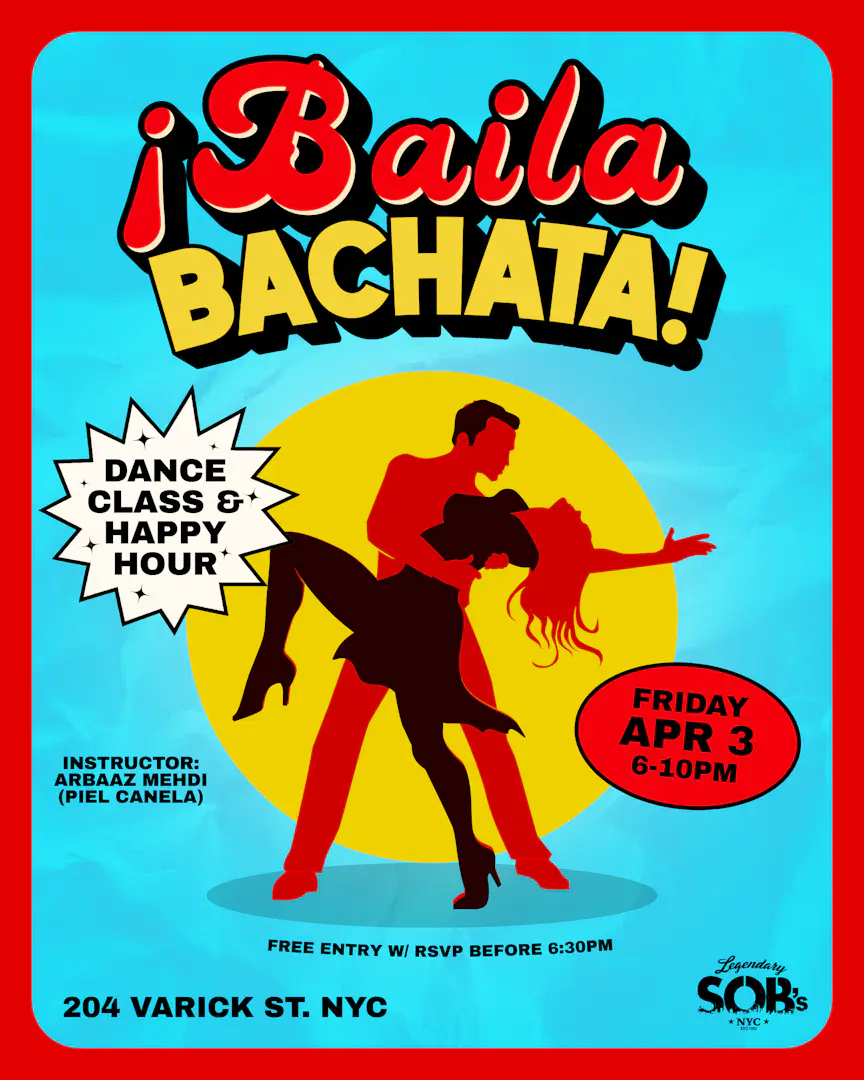 ¡Baila Bachata! Dance Class & Happy Hour poster image