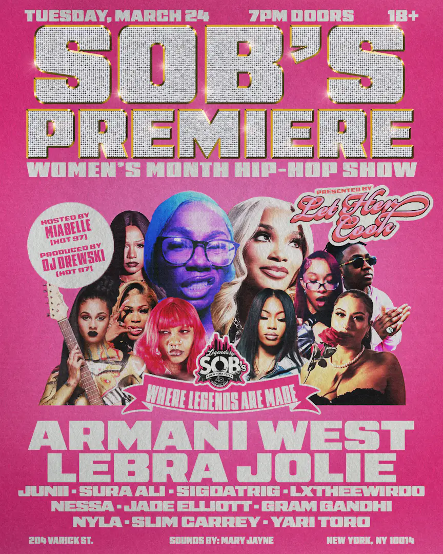 SOB’S PREMIERE x Let Her Cook: Women's Month Hip Hop Show poster image